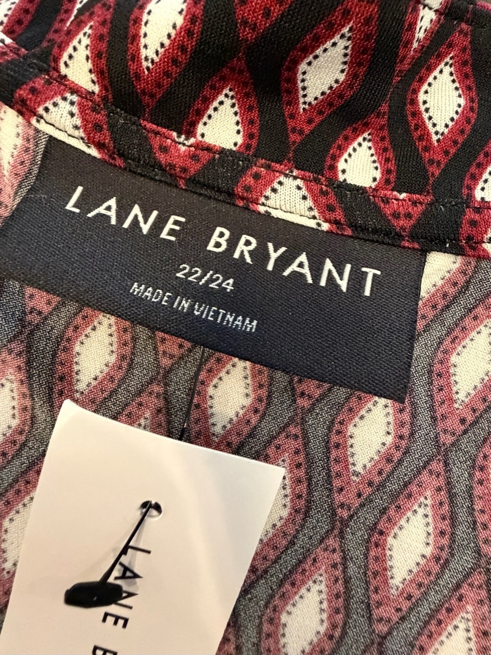 Lane Bryant Geometric Print V-Neck Blouse Career Long Sleeve 22/24 New $50 - Picture 9 of 13